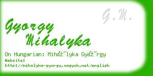 gyorgy mihalyka business card